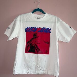 Uniqlo White Tee with Red Graphic